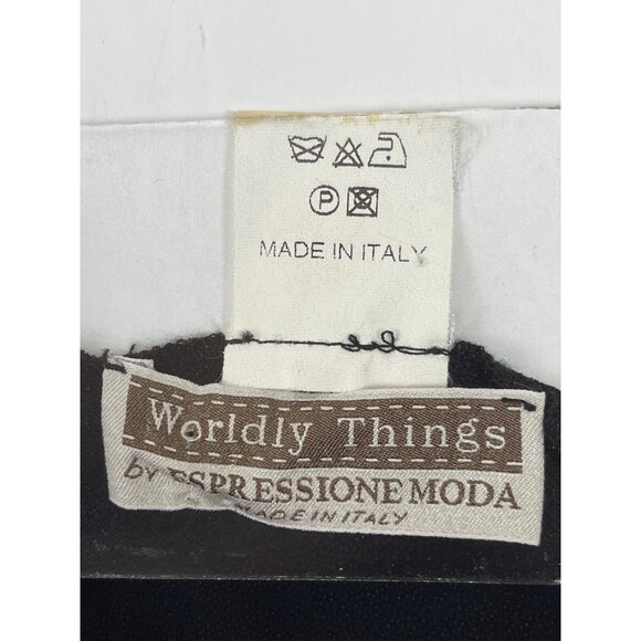 Wide-Leg Black Pants Size 42 By Worldly Things Made In Italy 88j - Picture 3 of 8